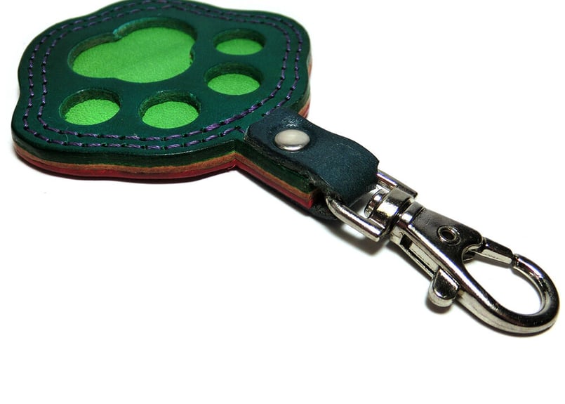 肉球キーホルダー／緑×黄緑 | STETCH HANDMADE STORE 