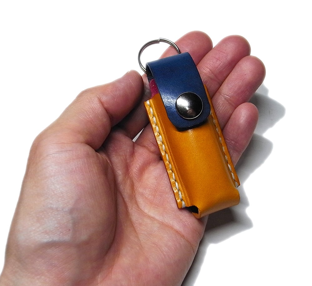 リップクリームケース／青×黄色 | STETCH HANDMADE STORE