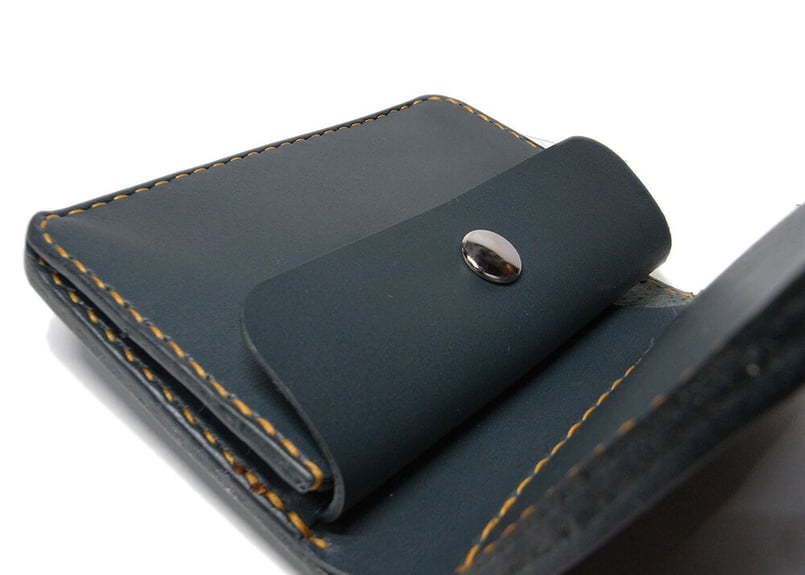 ミドルサイズトラッカーウォレット 手染め 黒×ネイビー ミドルトラッカーウォレット『Type03』クロムエクセル/ブラック