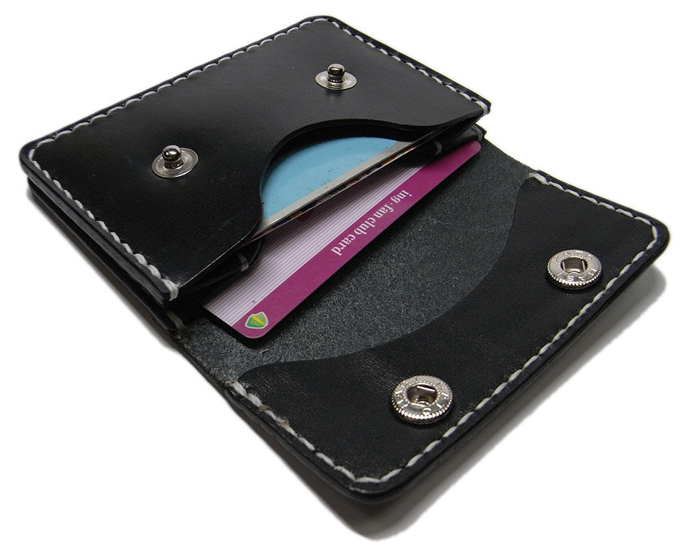 PRADA ブラックレザー 名刺入れ ブラックレザー名刺入れ スナップボタン式 prada プラダ カードケース