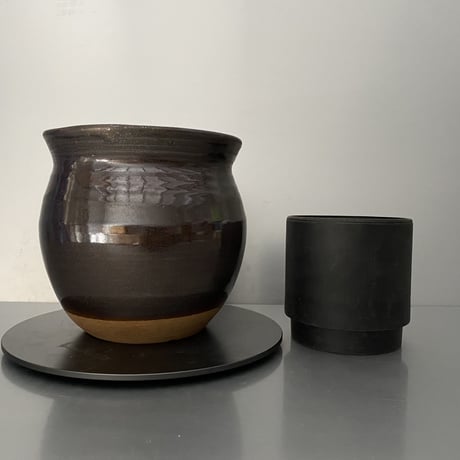 【 Do-kyo-pot M 】金魚鉢型 ~ 銅鏡 ~  5号鉢 笠間焼 No. 61