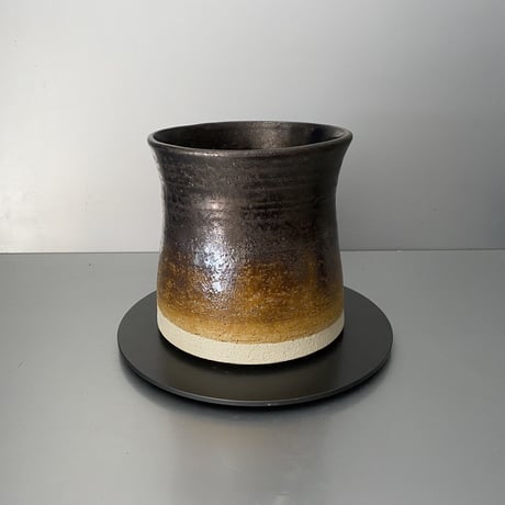【 Do-kyo-pot M 】 煙突型 ~ 銅鏡 ~ 4.5号鉢 笠間焼 No. 72