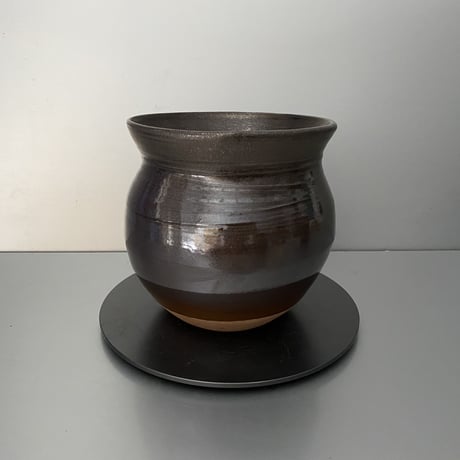 【 Do-kyo-pot M 】金魚鉢型 ~ 銅鏡  ~ 5号鉢  笠間焼 No. 60