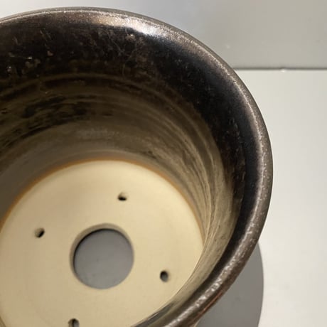 【 Do-kyo-pot M 】 煙突型 ~ 銅鏡 ~ 4.5号鉢 笠間焼 No. 72