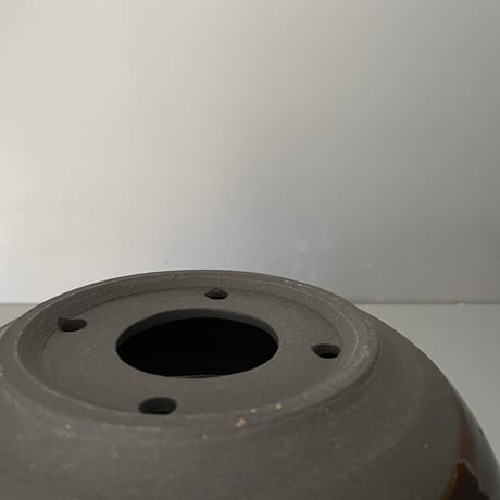 【 Do-kyo-pot M 】浅鉢(丸) ~ 銅鏡 ~ 5.5号鉢 笠間焼 No. 74