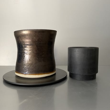 【 Do-kyo-pot M 】 煙突型 ~ 銅鏡 ~ 5号鉢 笠間焼 No. 71