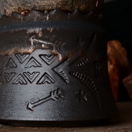 グラキリス φ9.5cm  - 象牙宮- ［No.227］  ×   根本峻吾 作 S.N POT type.cylinder「 刻印  - kokuin -」3号 植木鉢 笠間焼