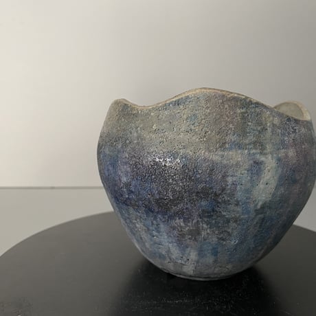 【 Ibushi Gin / Marble pot S 】燻し銀 マーブル 3.5号 ~ 彩色兼美 ~ 笠間焼 No. 54
