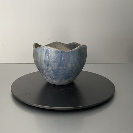 【 Ibushi Gin / Marble pot S 】燻し銀 マーブル 3.5号 ~ 彩色兼美 ~ 笠間焼 No. 55