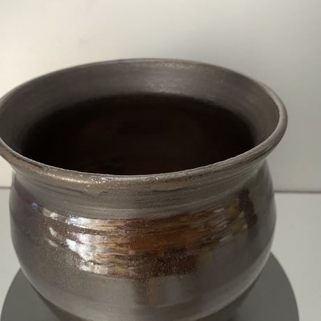 【 Do-kyo-pot M 】金魚鉢型 ~ 銅鏡 ~  5号鉢 笠間焼 No. 61