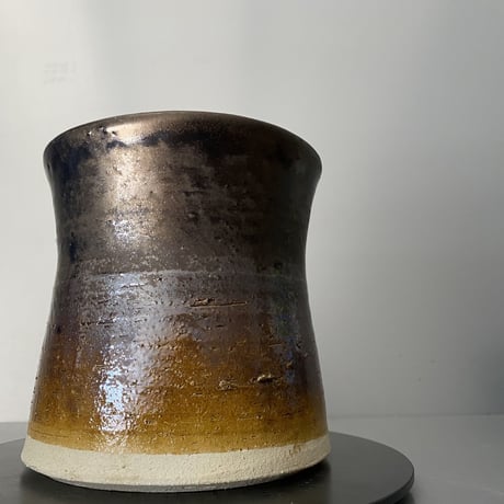 【 Do-kyo-pot M 】 煙突型 ~ 銅鏡 ~ 5号鉢 笠間焼 No. 73