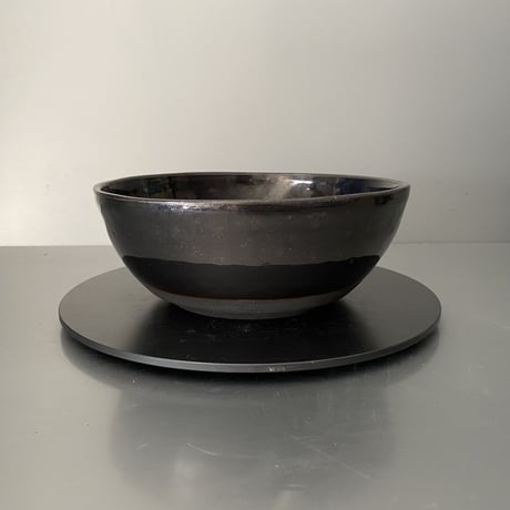 【 Do-kyo-pot M 】浅鉢(丸) ~ 銅鏡 ~ 5.5号鉢 笠間焼 No. 76