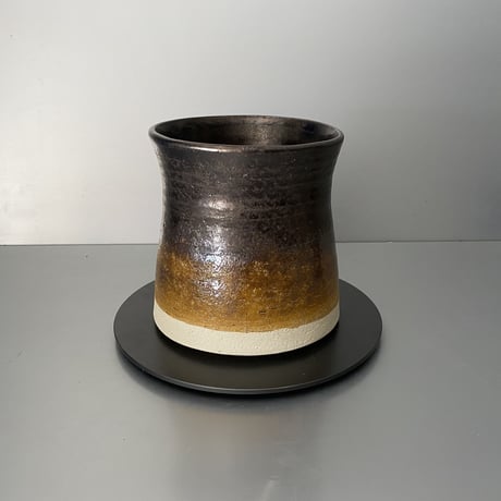 【 Do-kyo-pot M 】 煙突型 ~ 銅鏡 ~ 4.5号鉢 笠間焼 No. 72