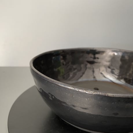 【 Do-kyo-pot M 】浅鉢(丸) ~ 銅鏡 ~ 5.5号鉢 笠間焼 No. 76
