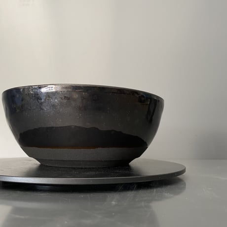 【 Do-kyo-pot M 】浅鉢(丸) ~ 銅鏡 ~ 5.5号鉢 笠間焼 No. 76