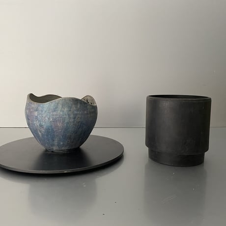【 Ibushi Gin / Marble pot S 】燻し銀 マーブル 3.5号 ~ 彩色兼美 ~ 笠間焼 No. 54