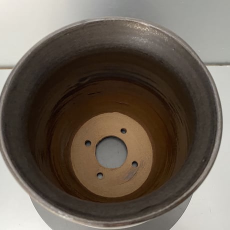 【 Do-kyo-pot M 】金魚鉢型 ~ 銅鏡 ~  5号鉢 笠間焼 No. 61