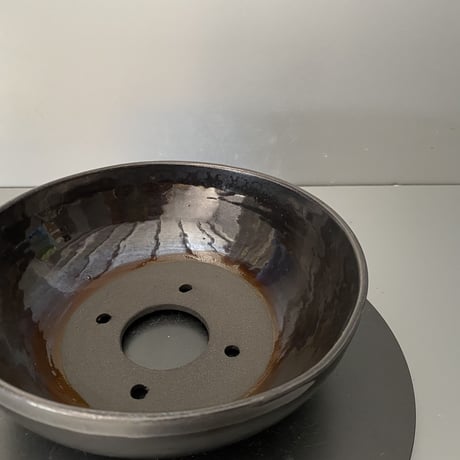 【 Do-kyo-pot M 】浅鉢(丸) ~ 銅鏡 ~ 5.5号鉢 笠間焼 No. 74