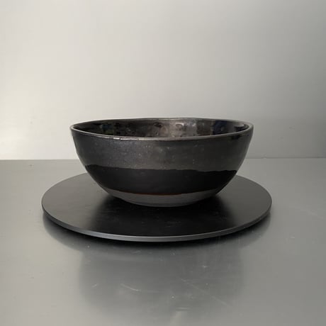 【 Do-kyo-pot M 】浅鉢(丸) ~ 銅鏡 ~ 5.5号鉢 笠間焼 No. 76