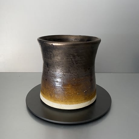 【 Do-kyo-pot M 】 煙突型 ~ 銅鏡 ~ 5号鉢 笠間焼 No. 73