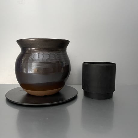 【 Do-kyo-pot M 】金魚鉢型 ~ 銅鏡  ~ 5号鉢  笠間焼 No. 60