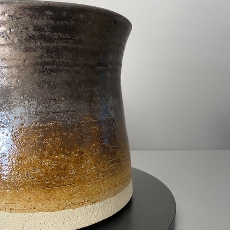 【 Do-kyo-pot M 】 煙突型 ~ 銅鏡 ~ 4.5号鉢 笠間焼 No. 72