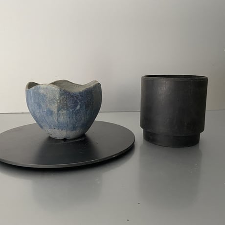 【 Ibushi Gin / Marble pot S 】燻し銀 マーブル 3.5号 ~ 彩色兼美 ~ 笠間焼 No. 55