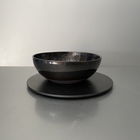 【 Do-kyo-pot M 】浅鉢(丸) ~ 銅鏡 ~ 5.5号鉢 笠間焼 No. 74