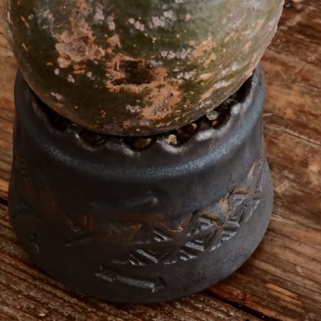グラキリス - 象牙宮- ［No.171］  ×   根本峻吾 作 S.N POT type.cylinder「 刻印  - kokuin -」3号 植木鉢 笠間焼