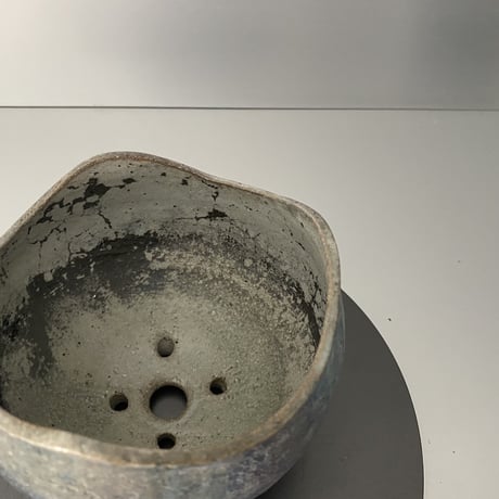 【 Ibushi Gin / Marble pot S 】燻し銀 マーブル 3.5号 ~ 彩色兼美 ~ 笠間焼 No. 54
