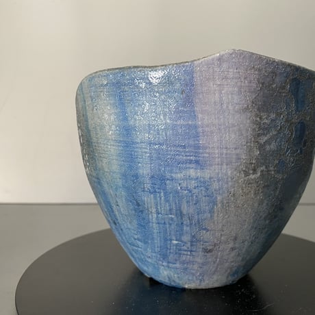 【 Ibushi Gin / Marble pot M 】燻し銀 マーブル 4.5号 ~ 彩色兼美 ~ 笠間焼 No. 25
