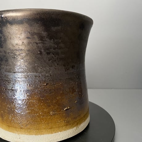 【 Do-kyo-pot M 】 煙突型 ~ 銅鏡 ~ 5号鉢 笠間焼 No. 73
