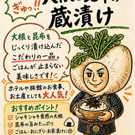 大根と昆布の蔵漬け  5個セット