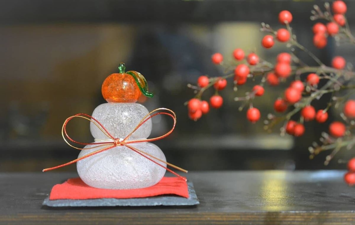 ガラスの鏡餅Lサイズ | ガラス工房るん