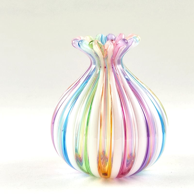 ガラス工房るん　さん作品　虹のこぼれ種　花器 虹のこぼれ種 | ガラス工房るん