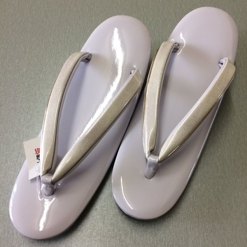 着物用草履 エナメル草履LLサイズ日本製 白系 | とりい和もの