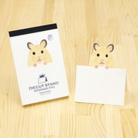 ダイカットスタンドメッセージパッド「ハムスター」