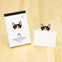 ダイカットスタンドメッセージパッド「ハチワレ」