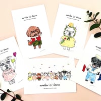 aveku towaの子供たち　原画の複製画ポストカード（わんちゃん）