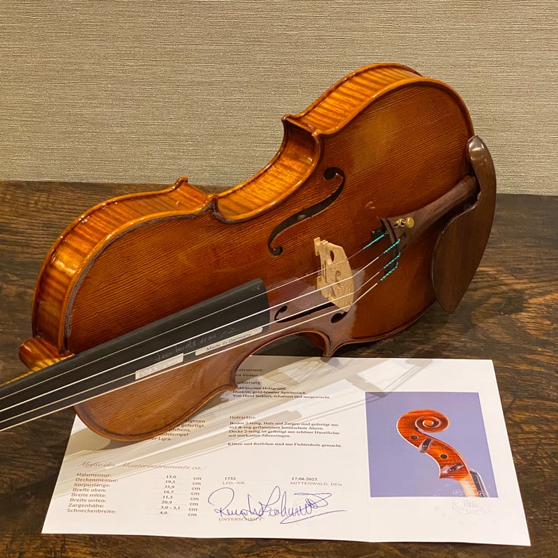 ドイツ新作バイオリン】 R.Leonhardtレオンハルト＃150/2 製作証明書