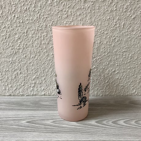 Hazel Atlas Southern Belle Frosted Glass Tumbler Pink 01