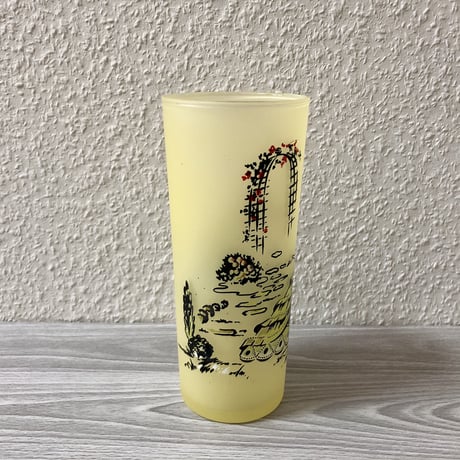 Hazel Atlas Southern Belle Frosted Glass Tumbler Yellow 01