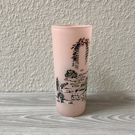 Hazel Atlas Southern Belle Frosted Glass Tumbler Pink 01