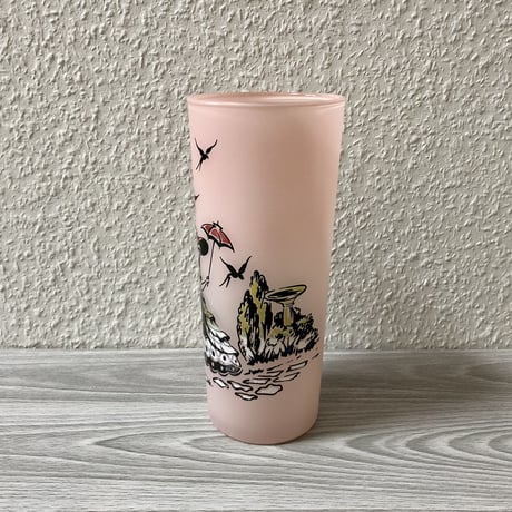 Hazel Atlas Southern Belle Frosted Glass Tumbler Pink 01