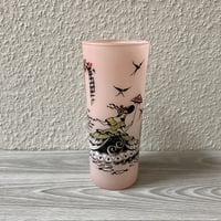 Hazel Atlas Southern Belle Frosted Glass Tumbler Pink 01