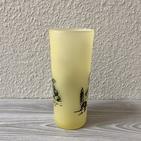 Hazel Atlas Southern Belle Frosted Glass Tumbler Yellow 01
