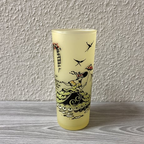 Hazel Atlas Southern Belle Frosted Glass Tumbler Yellow 01