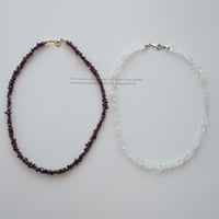 sazare necklace(crystal/garnet)