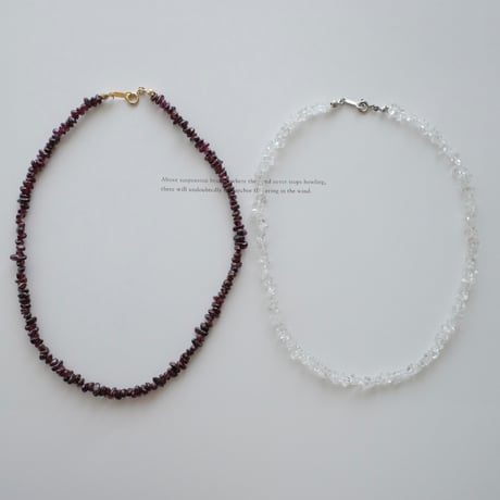 sazare necklace(crystal/garnet)
