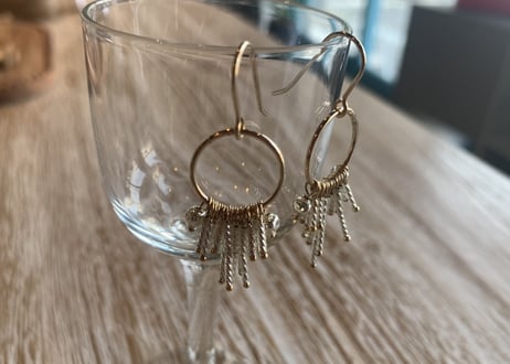 オリエンタル× シルバースフレガラスのピアス